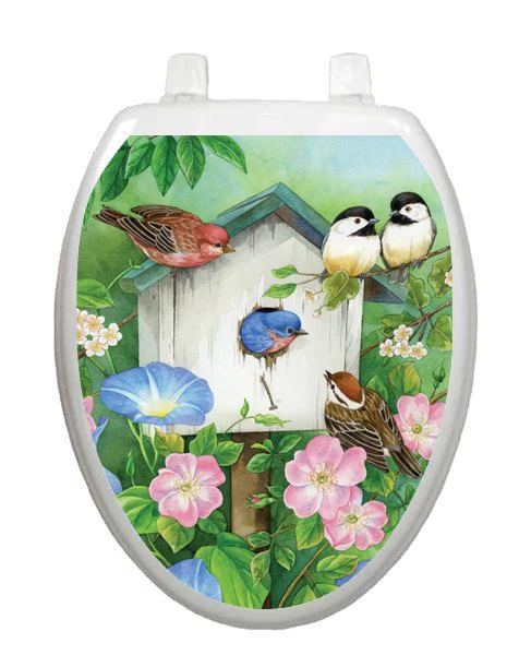Blooming Birdhouse Toilet Tattoos