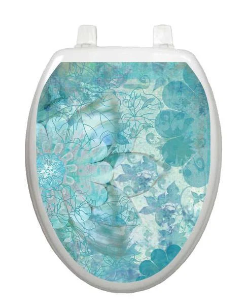 Blue Floral Haze Toilet Tattoos