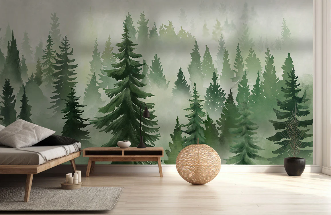 Misty Forest Escape Mural Wallpaper