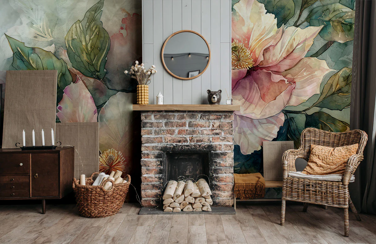 Elegant Watercolor Floral Art Wallpaper