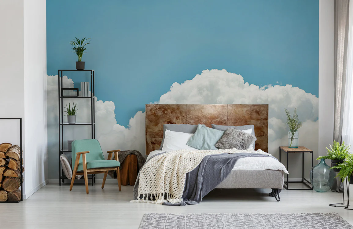 Blue Horizon Cloudscape Mural Wallpaper