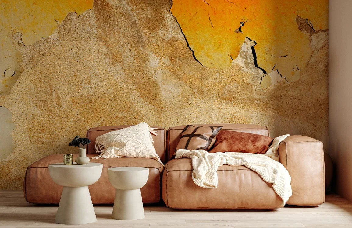 Abstract Orange Textured Art Mural Wallpaper