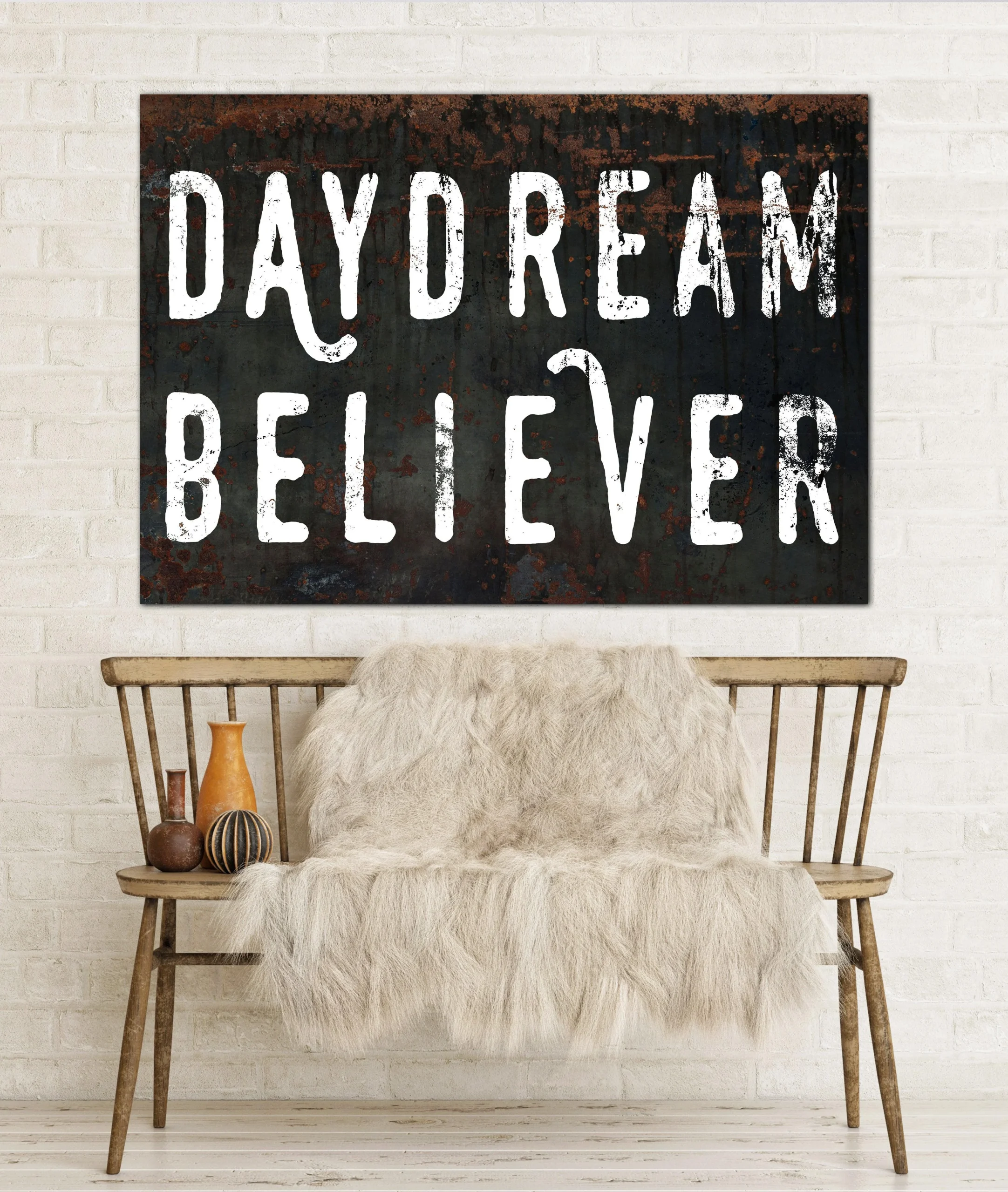 Black Daydream Believer Canvas Wall Art - Music Lyric Print