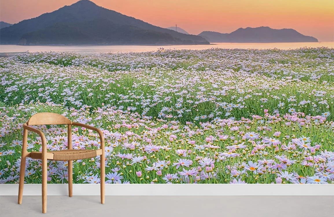 Pastoral Floral Landscape Nature Mural Wallpaper