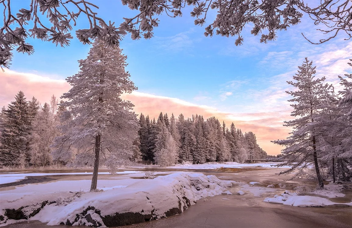 Serene Winter Mountains Landscape Wall Mural