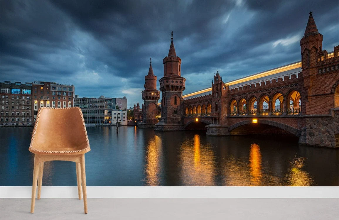 Majestic Cityscape Bridge Wall Mural