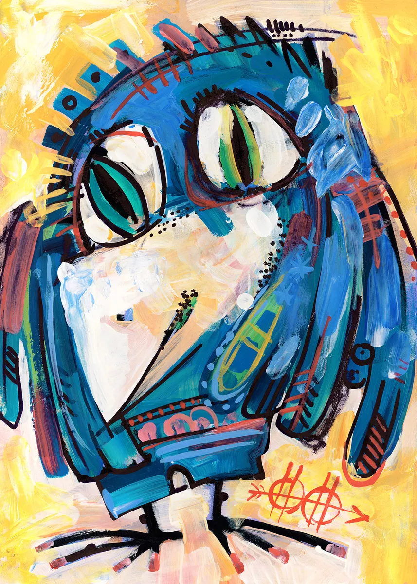 Сrow stories #44 (2020) Acrylic painting by Nikita Ostapenco