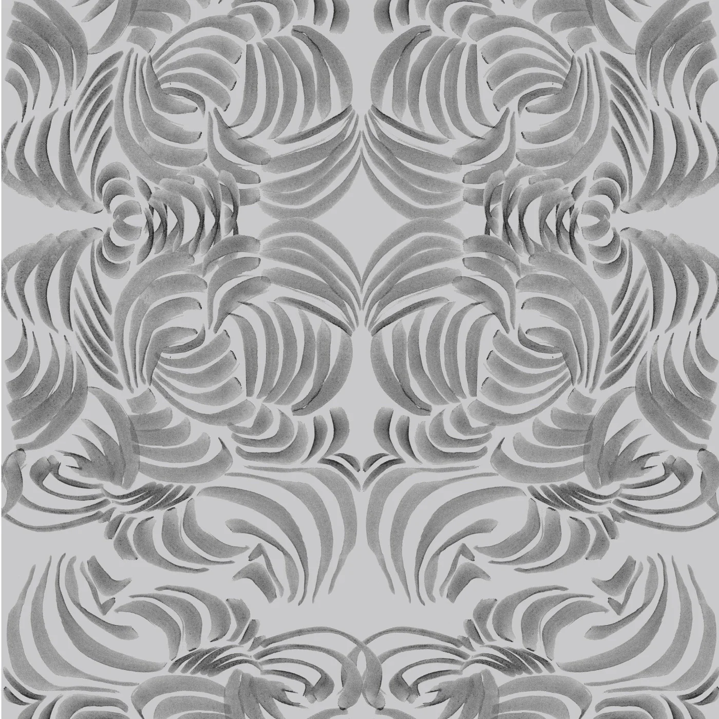 Silver Flora Wallpaper