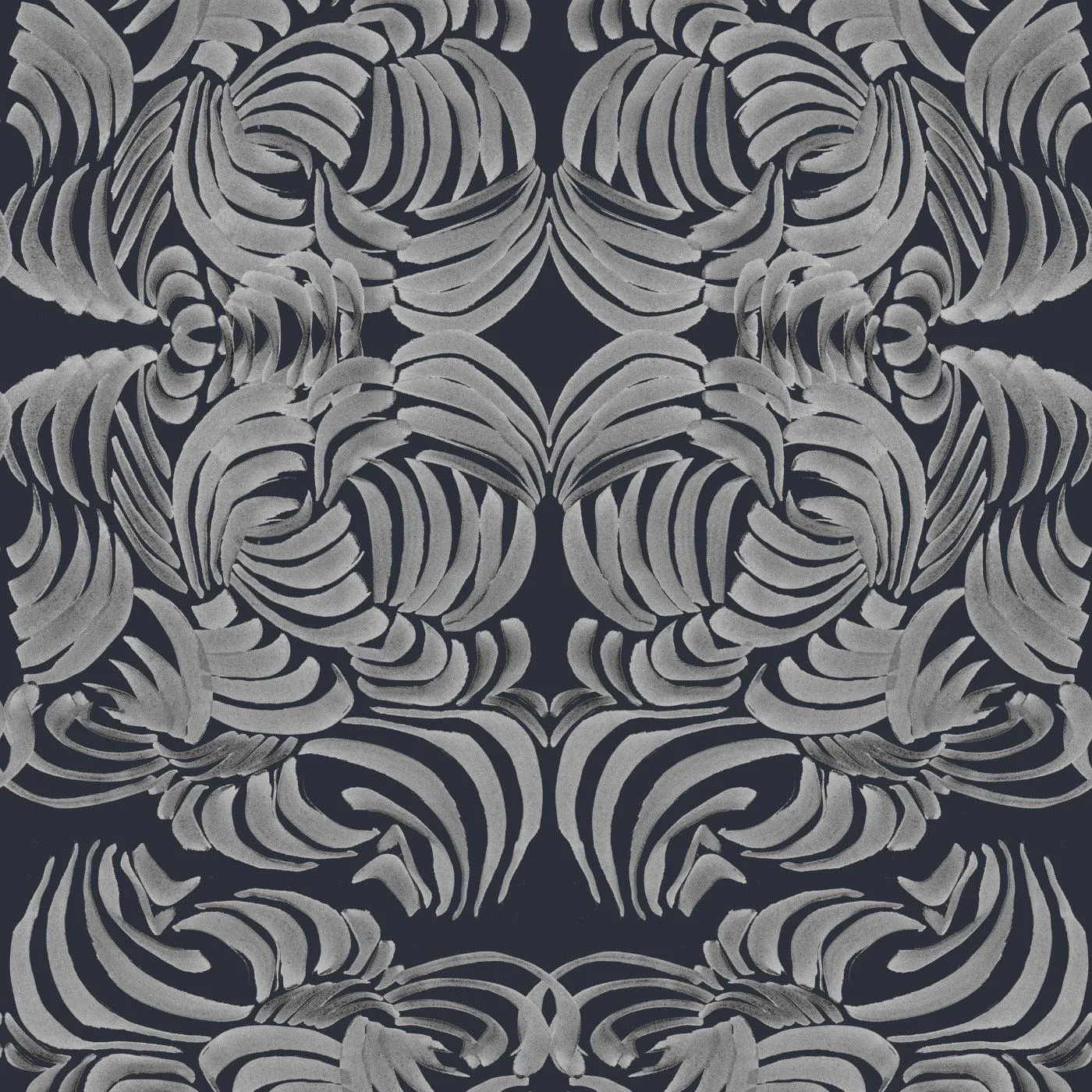 Silver Night Flora Wallpaper