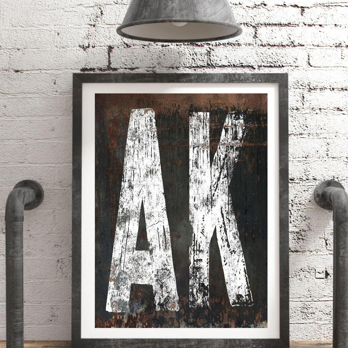 Alaska Home State Poster Print - AK State Sign Western Style Vintage Print Wall Art