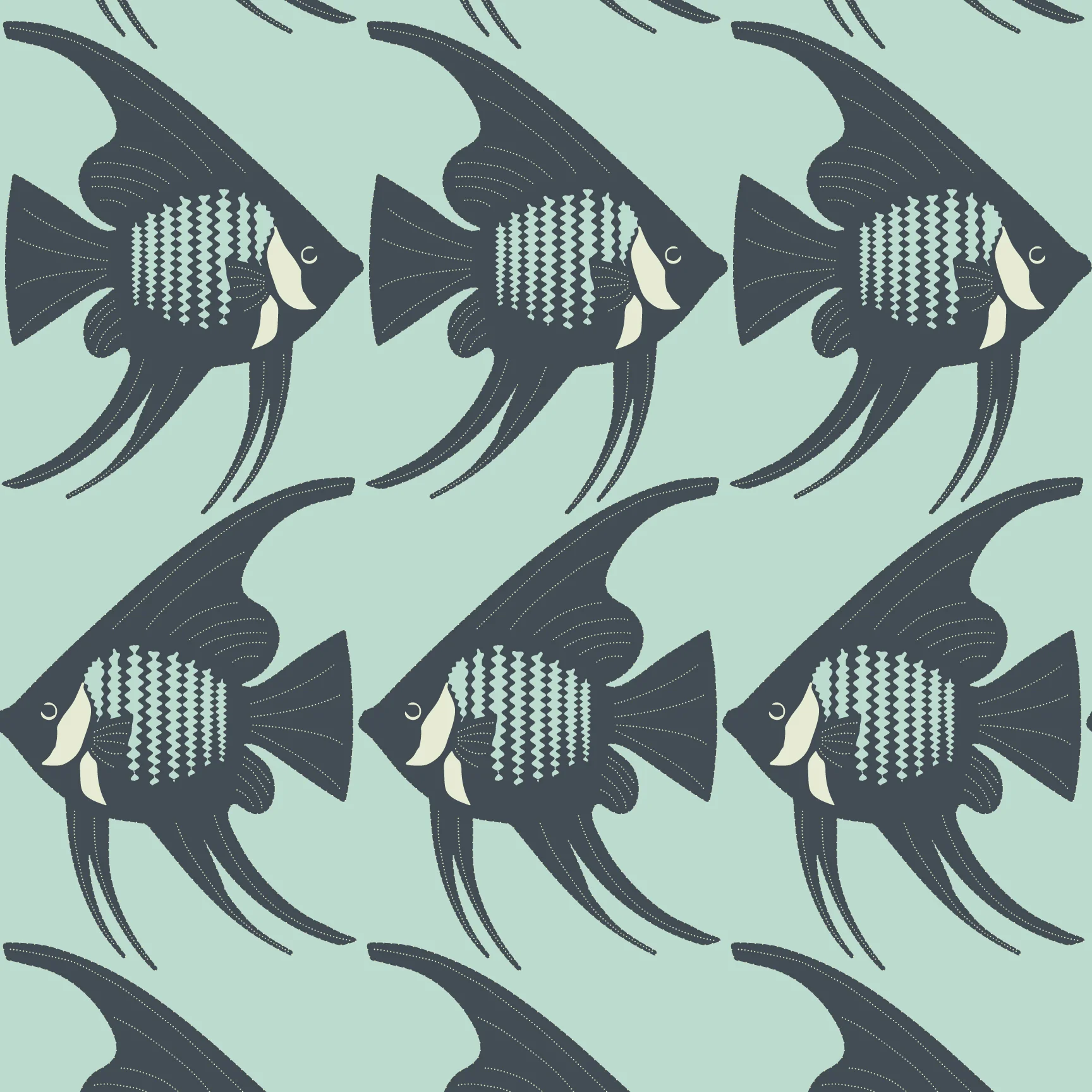 Angel Fish - Turquoise Wallpaper
