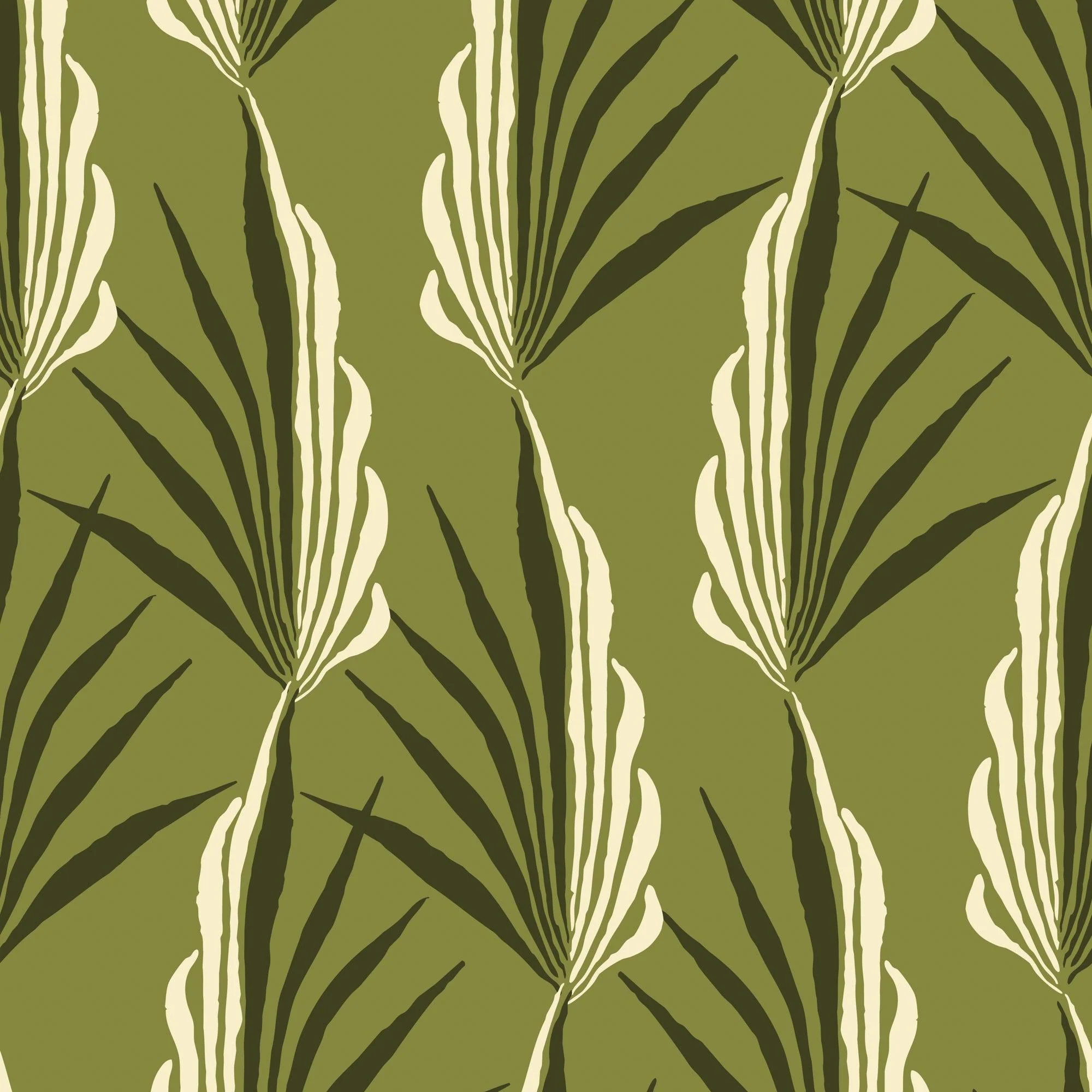 Areca Palm - Light Olive Wallpaper