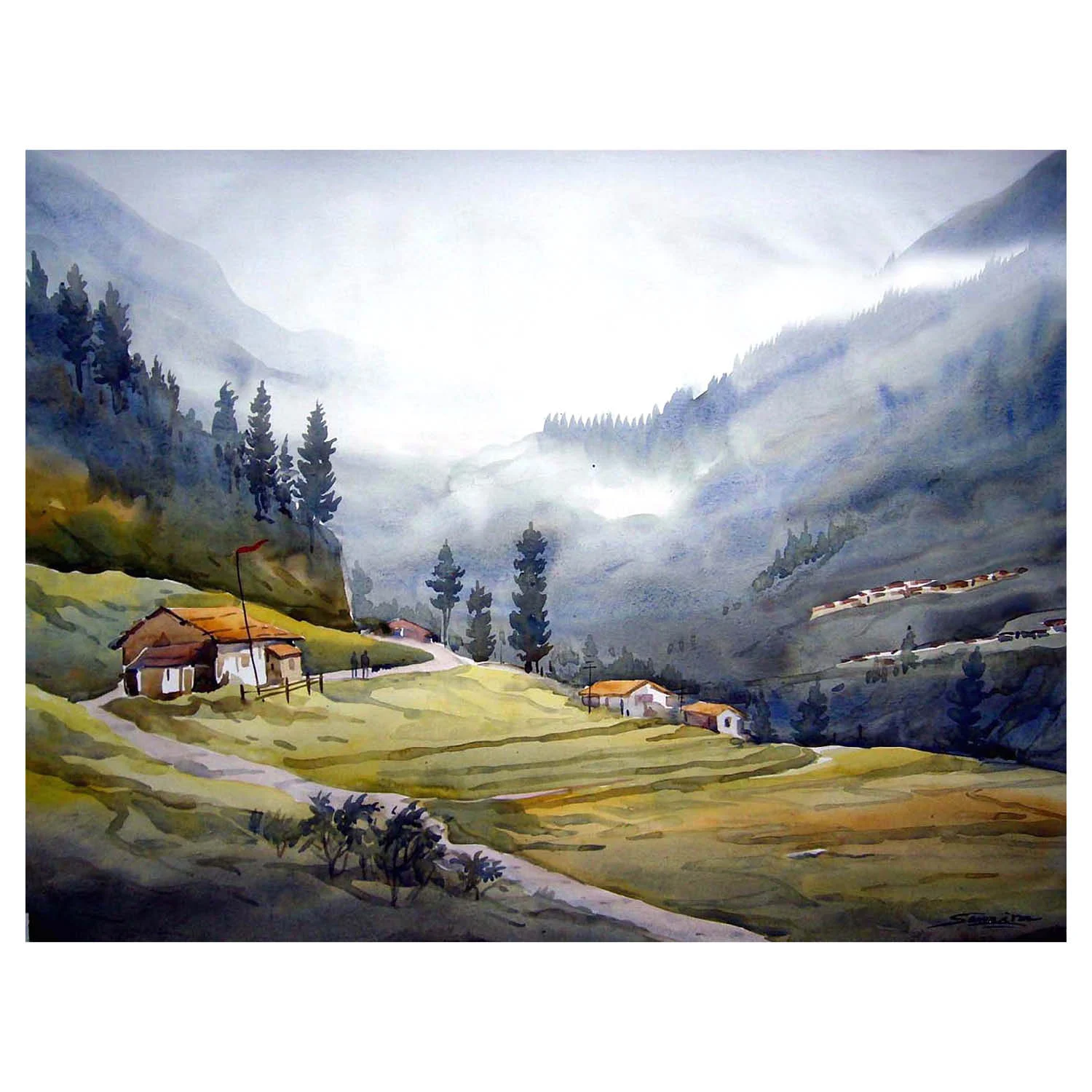 ‘Cloudy Himalaya Mountain Landscape’ (Print)
