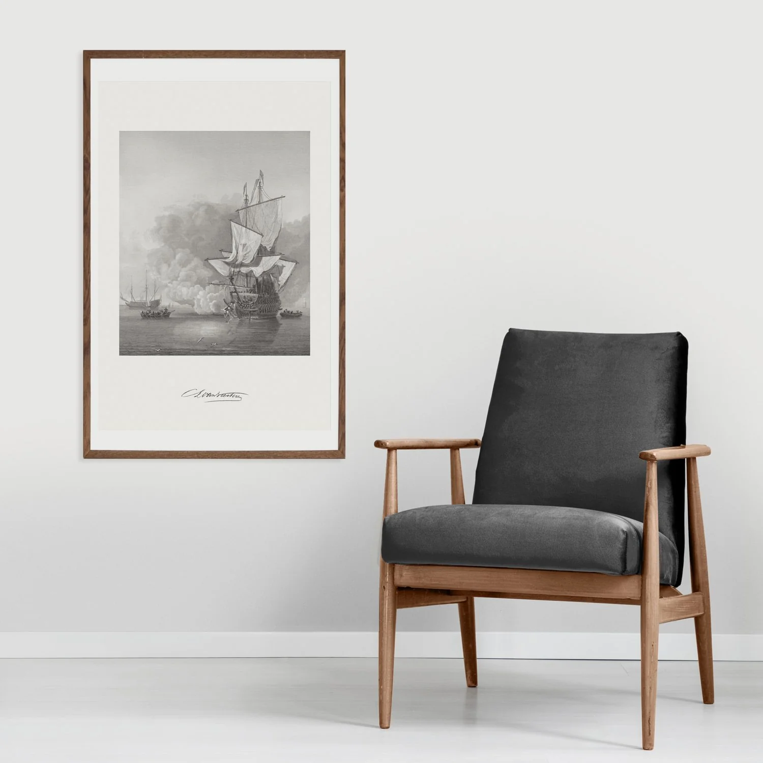 Antique Ship Illustration Art Print
