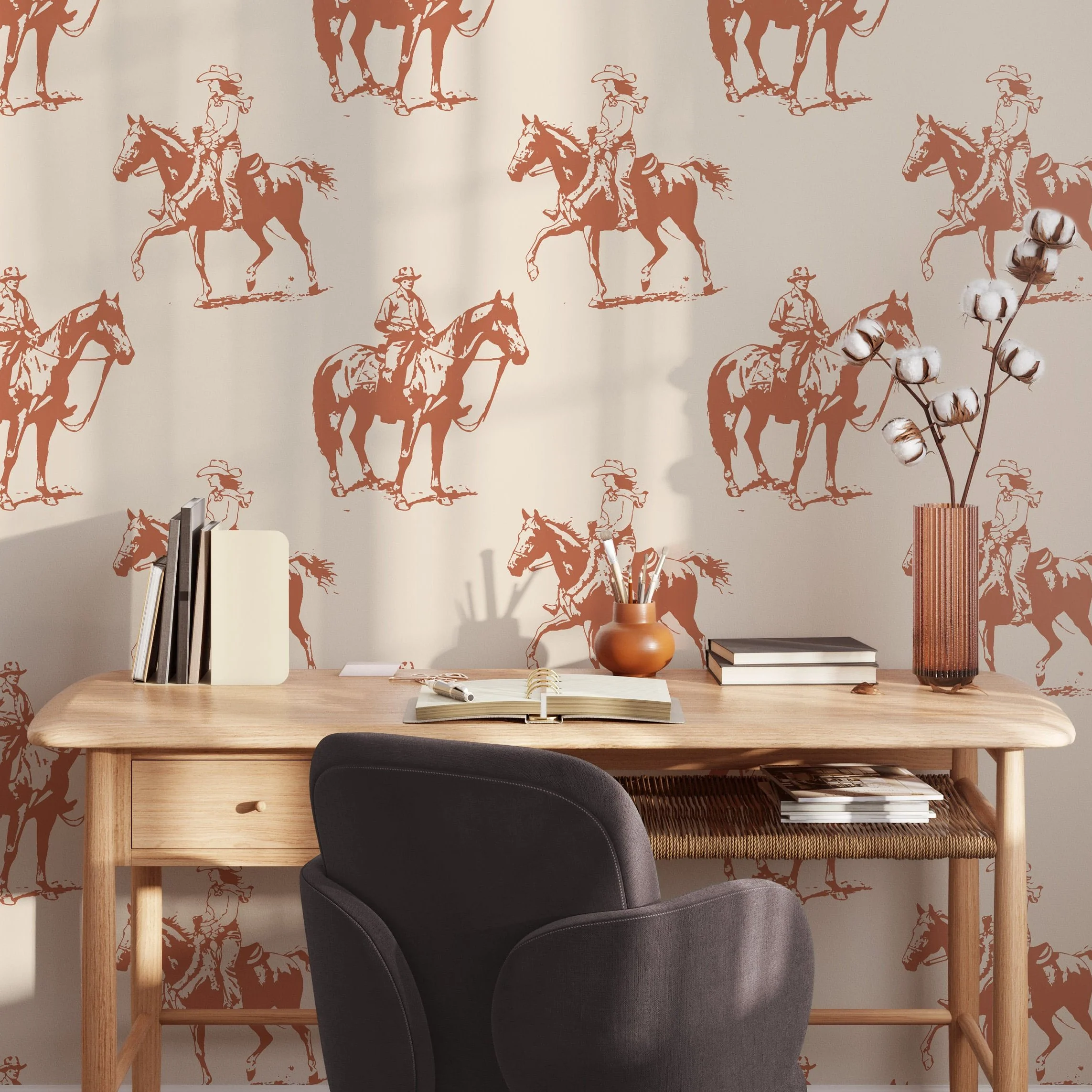 Vintage Western Cowboy Wallpaper