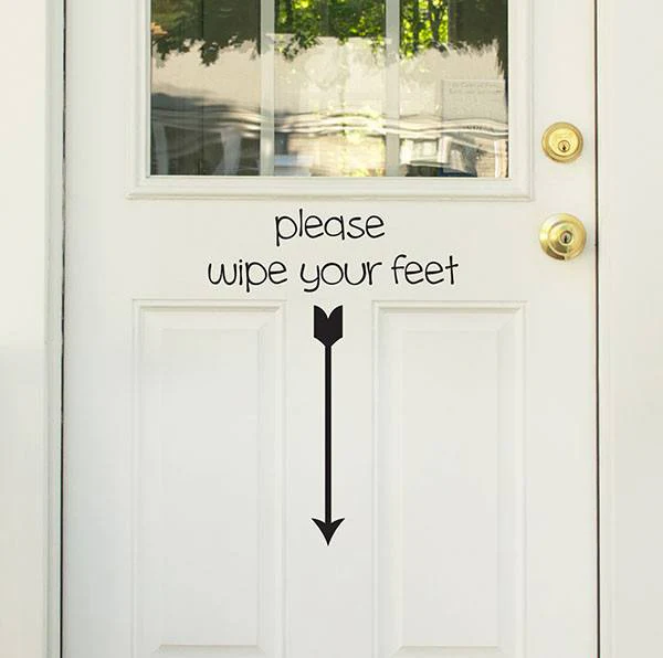 Please Wipe your Feet Door Decal