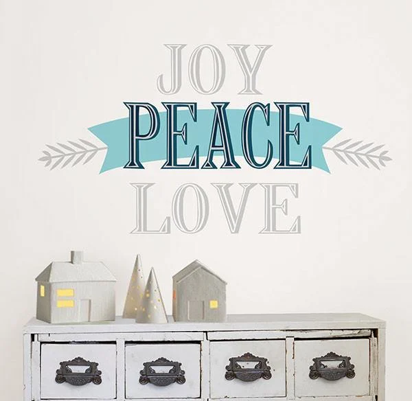 Joy Peace Love Wall Quote