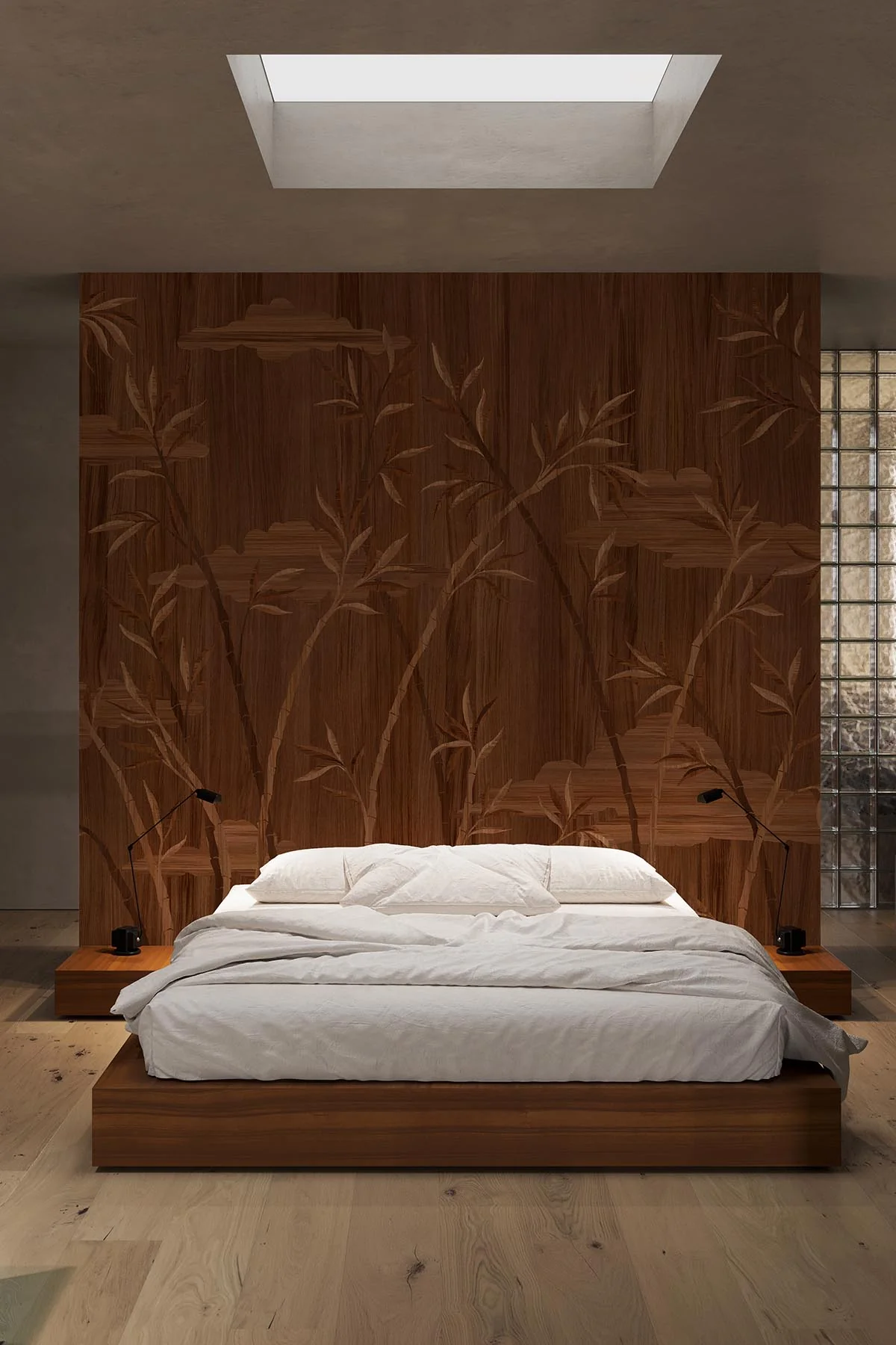 Bamboo Marquetry Brown Oak