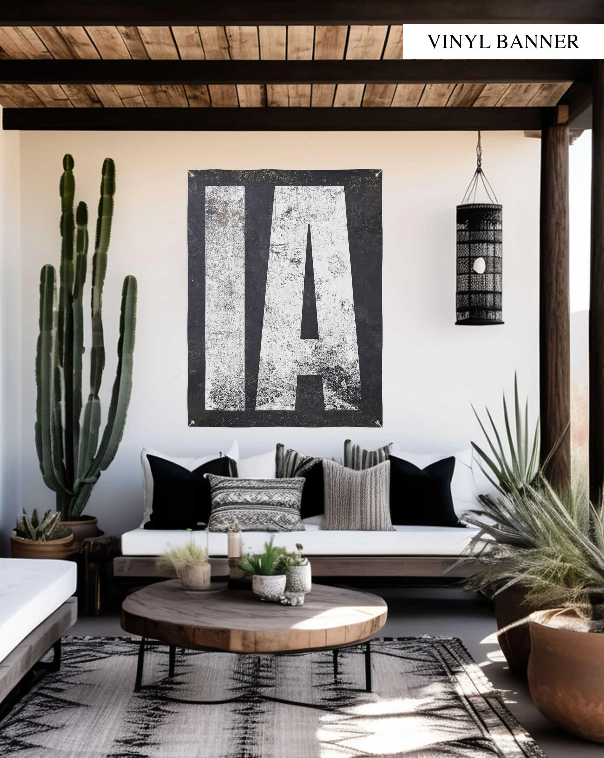 Iowa Outdoors Durable Vinyl Art Banner for Patio and Garden Decor