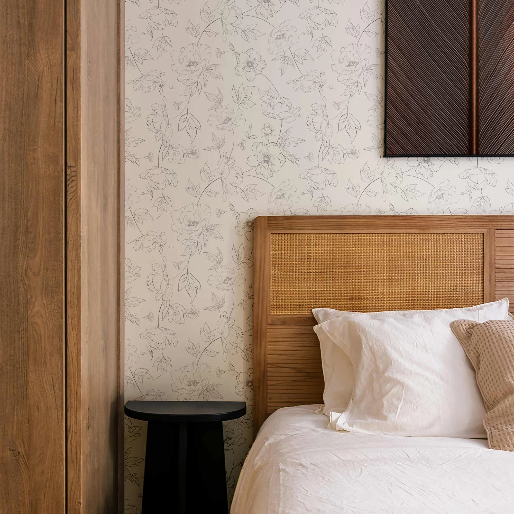 Subtle Floral Peony Wallpaper