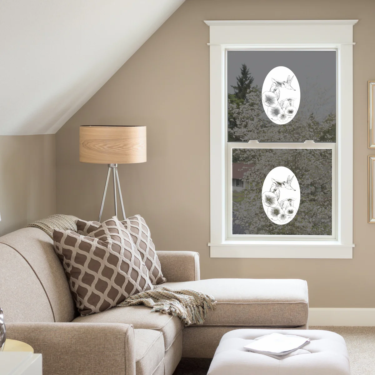 Oval Morning Glory Vertical | (Static Cling)