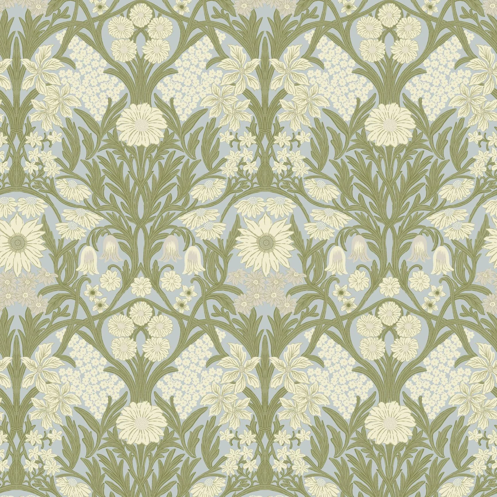 Wild Meadow - Afternoon Green Wallpaper