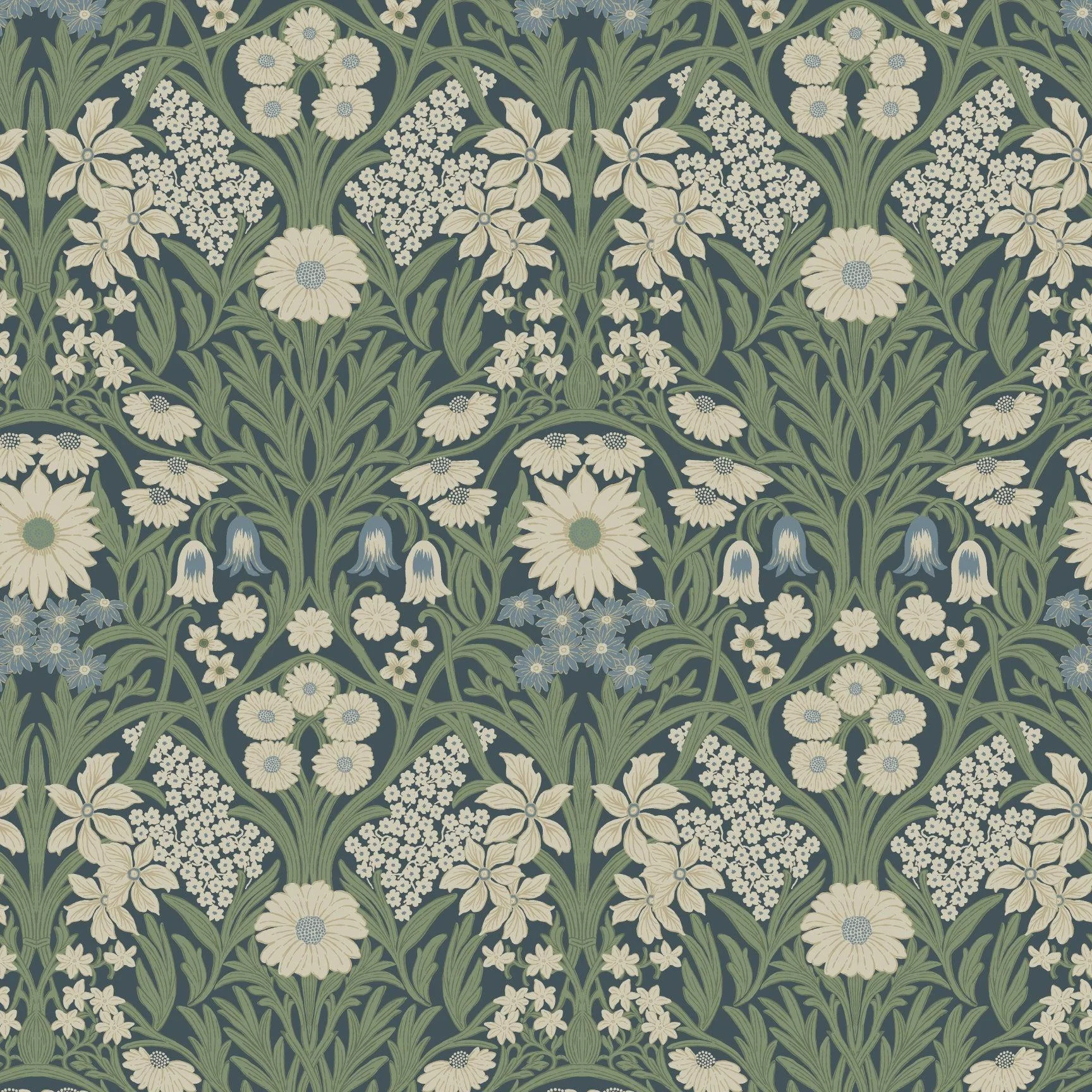 Wild Meadow - Moonlit Green Wallpaper