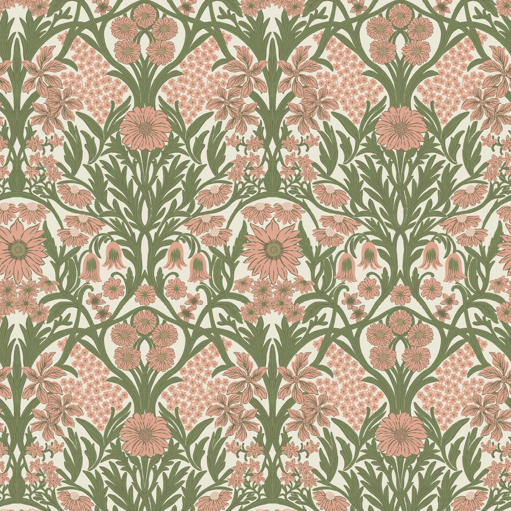 Wild Meadow - Sage Pink Wallpaper