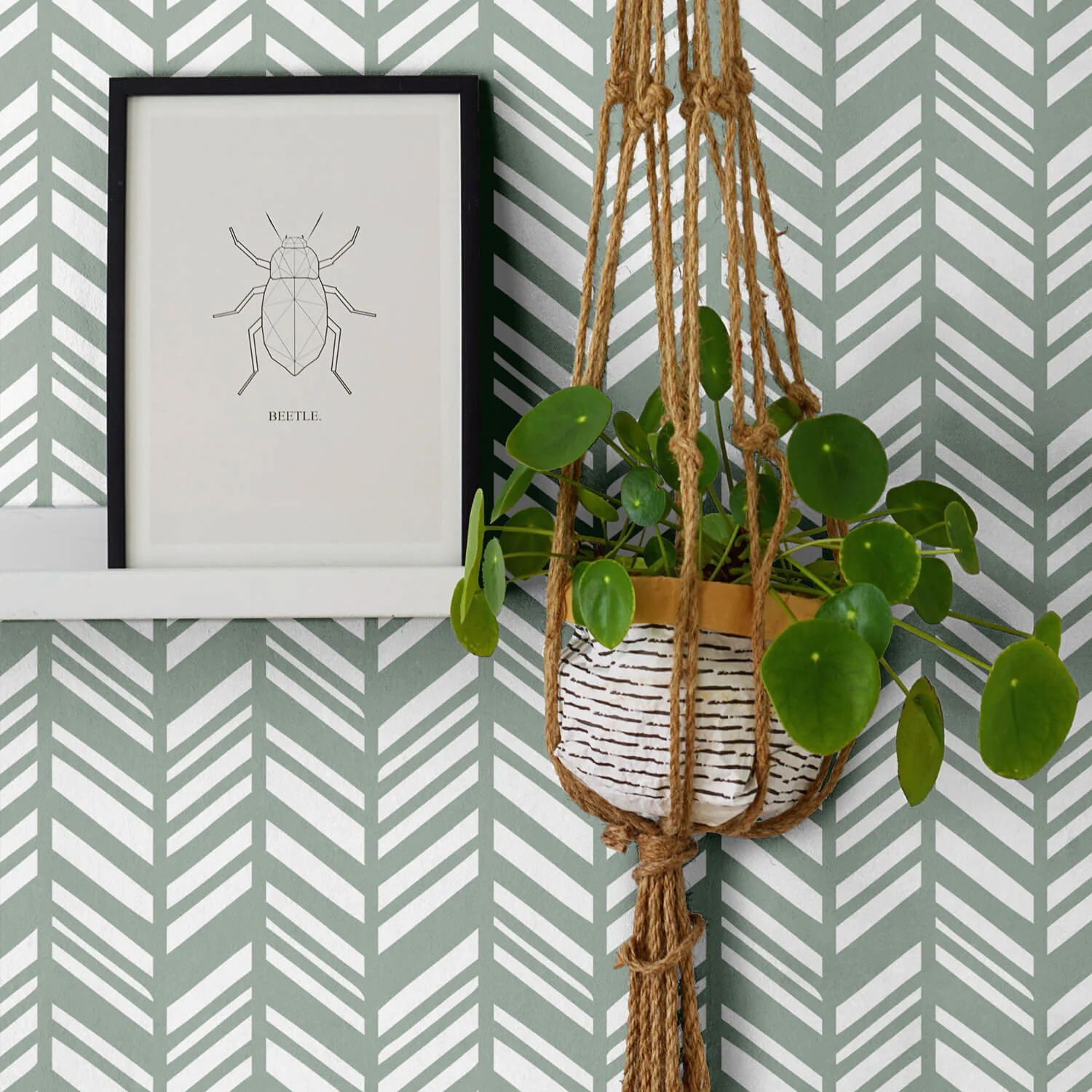 Modern herringbone pattern wallpaper