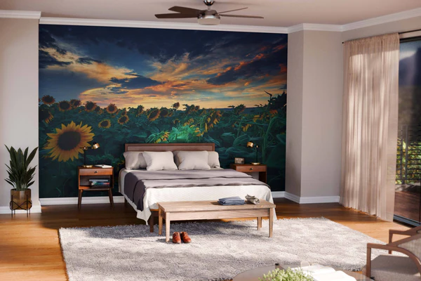A Beautiful Sunflower Field Mural
