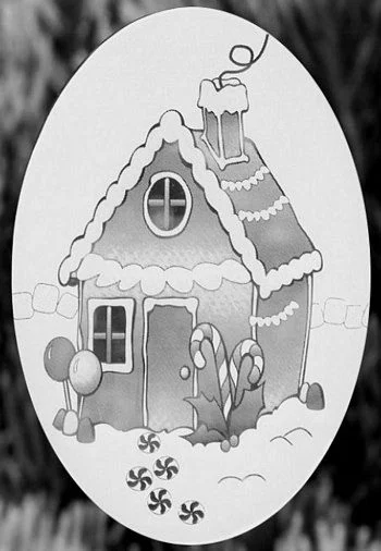 4" x6" Oval Gingerbread House | (Static Cling)