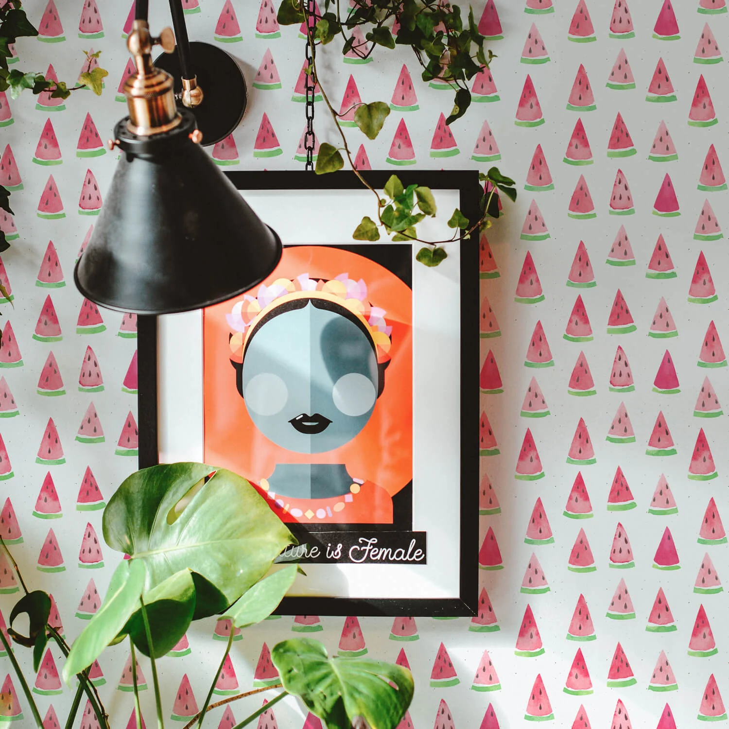 Watercolor watermelon wallpaper