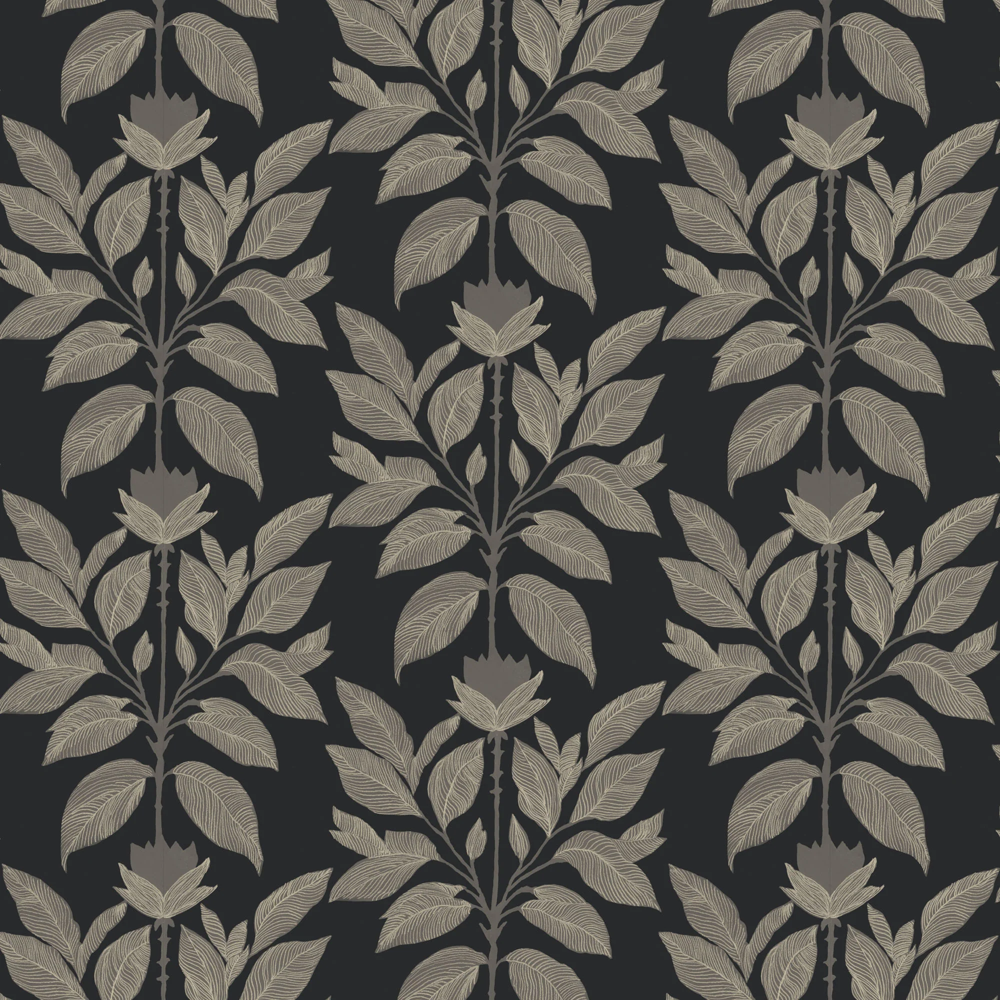 Wayward Petal - Chimney Black Floral Wallpaper