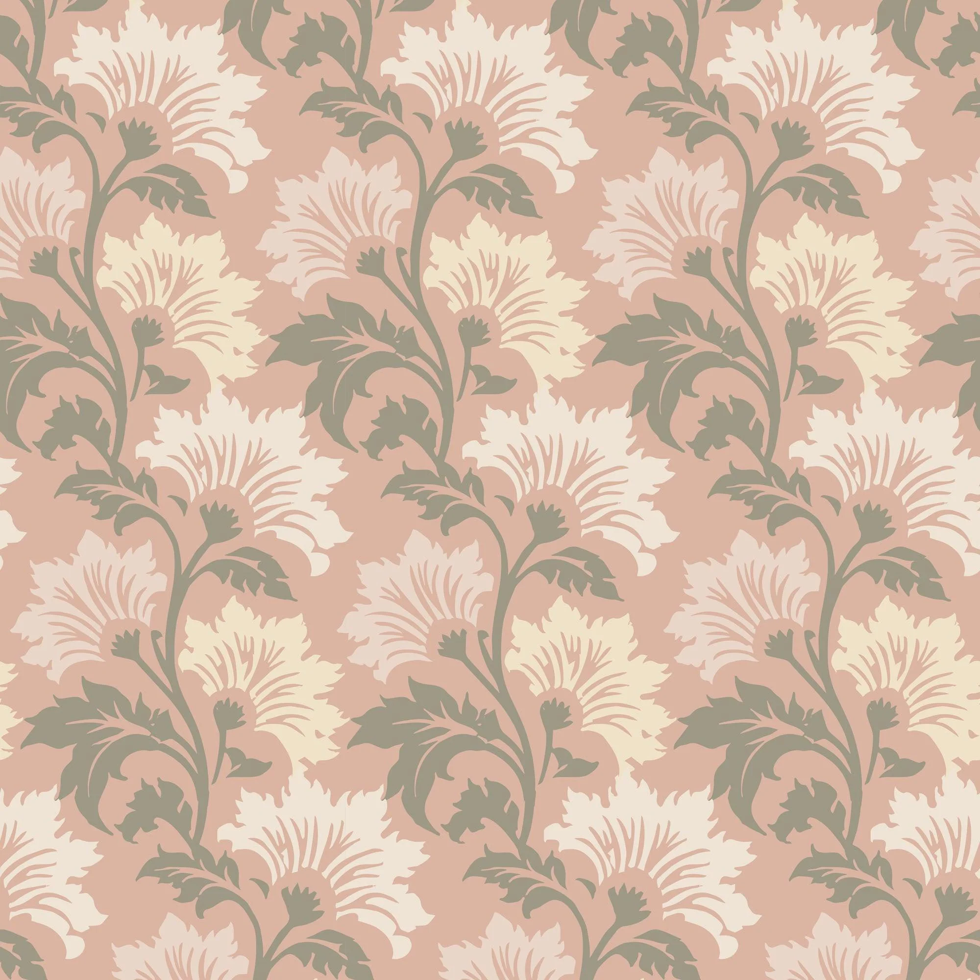 Wildflower - Dusty Bloom Pink Floral Wallpaper