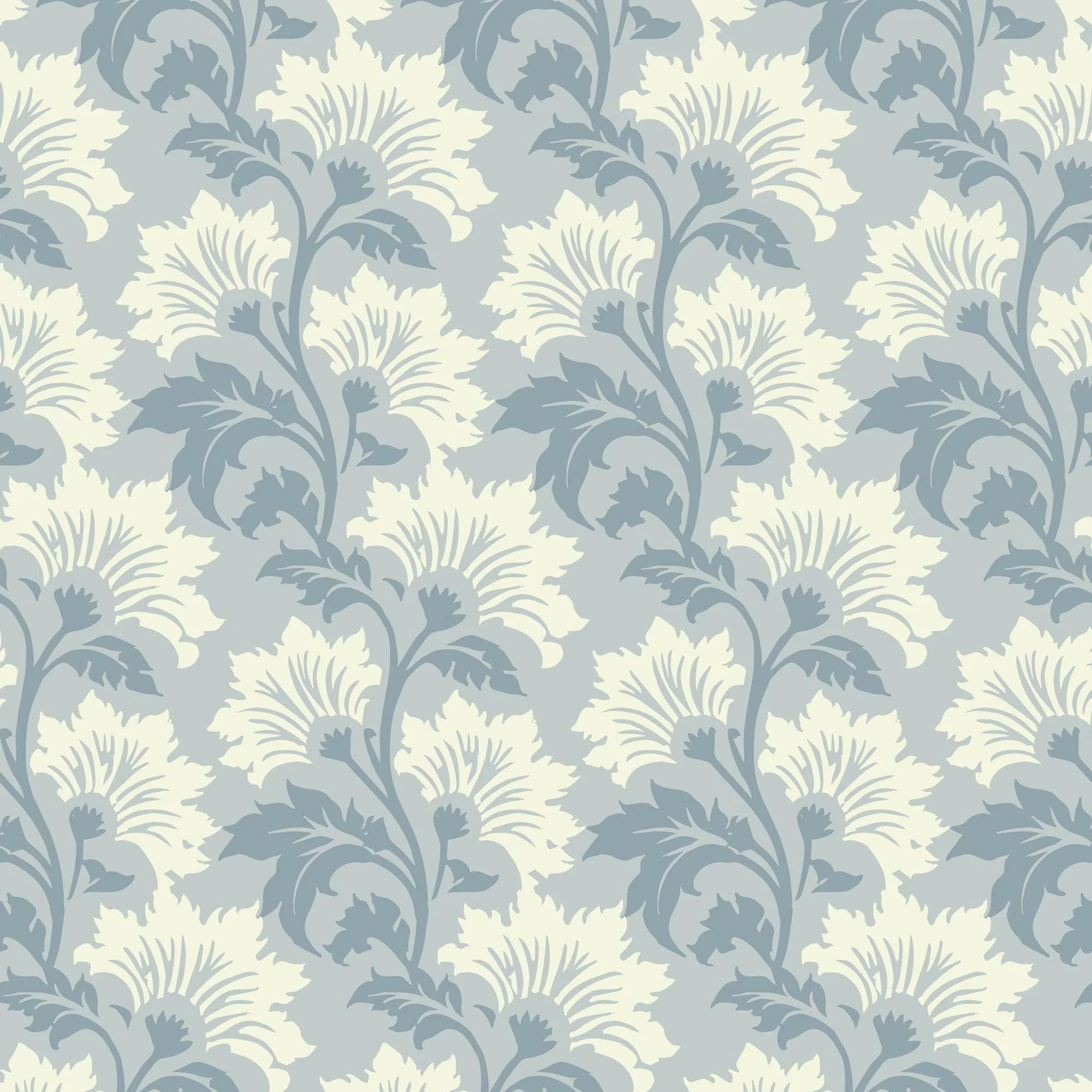 Wildflower - Foggy Gray Botanical Wallpaper