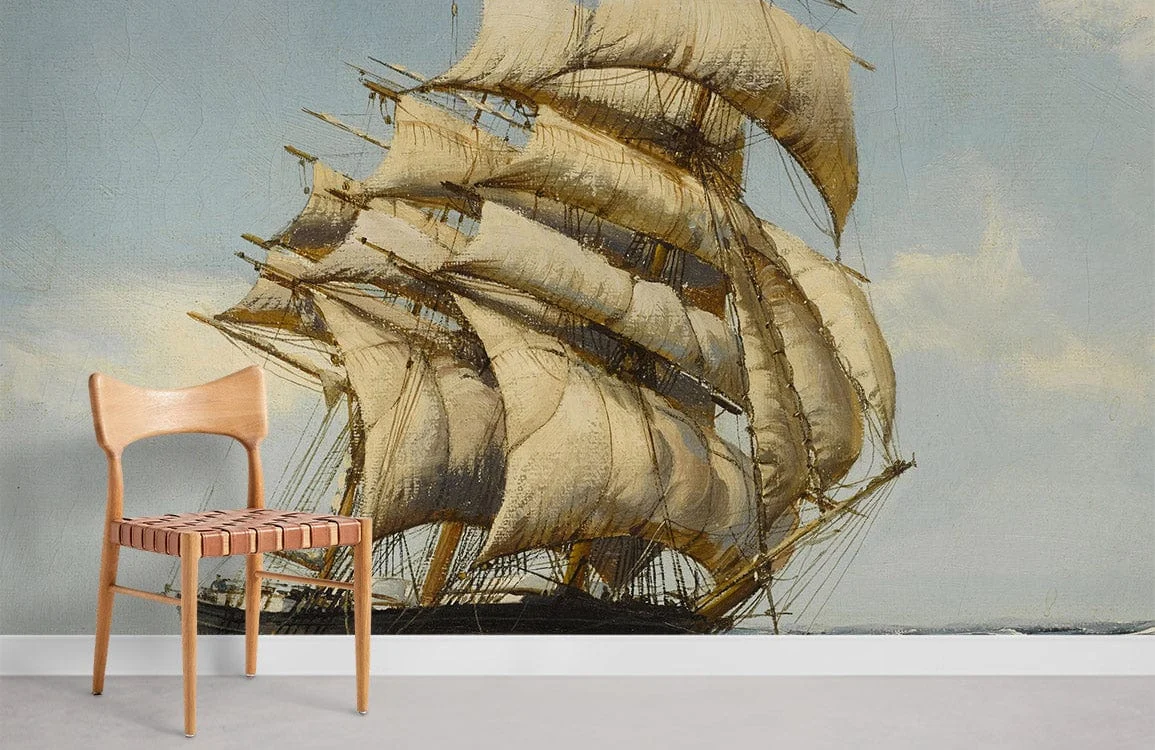 Vintage Nautical Ship Ocean Wallpaper