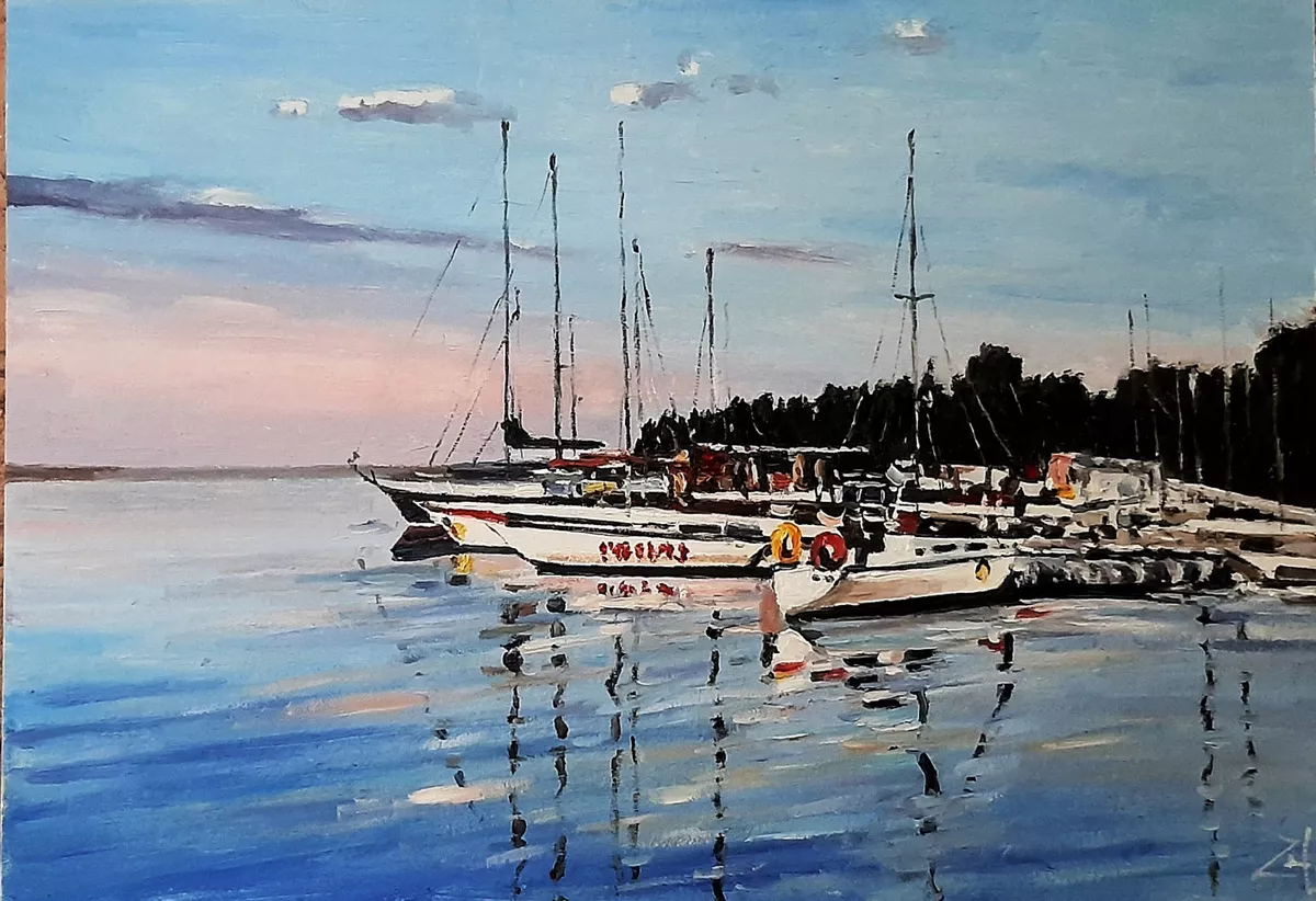Яхты (2021) Oil painting by Vahan Shakhramanyan