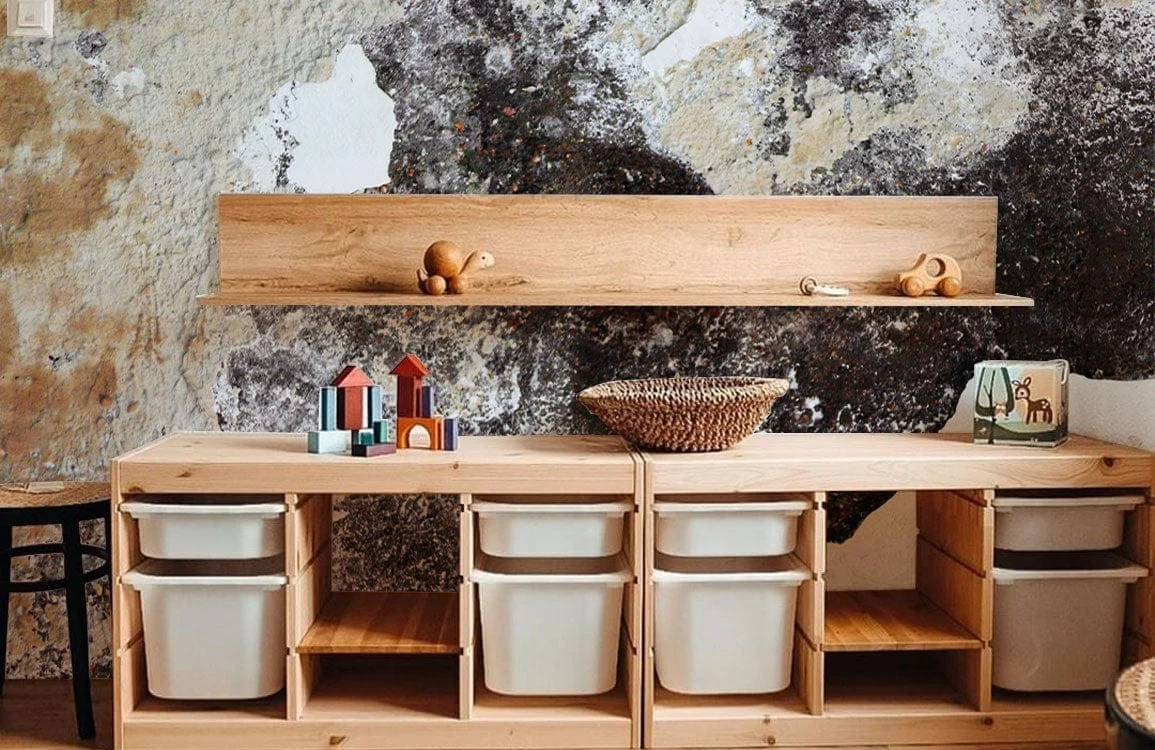 Rustic Textured Concrete Mural Wallpaper