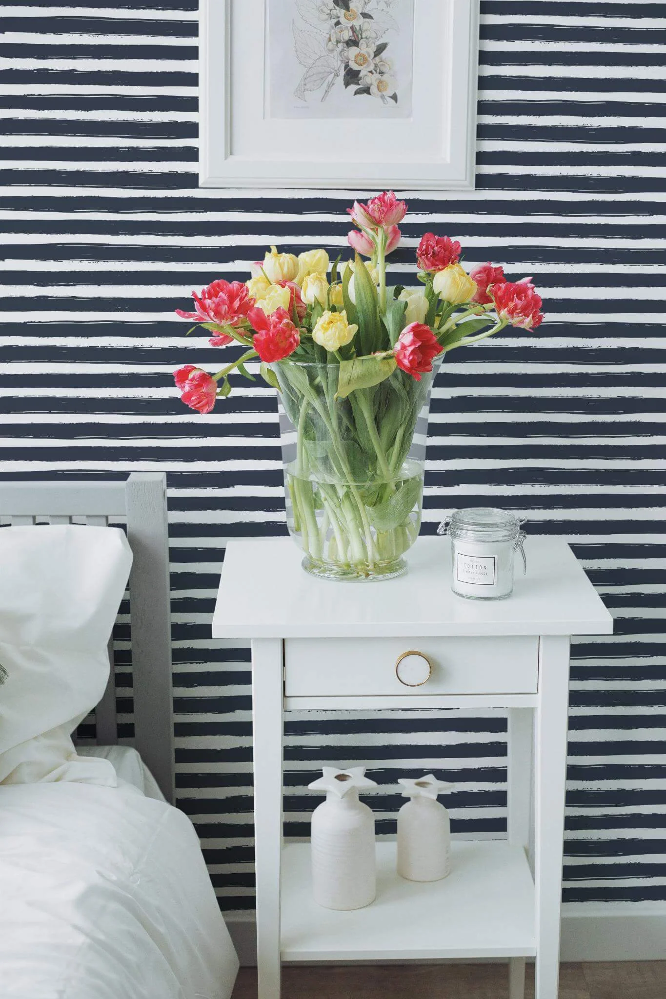 Brush stroke striped Wallpaper