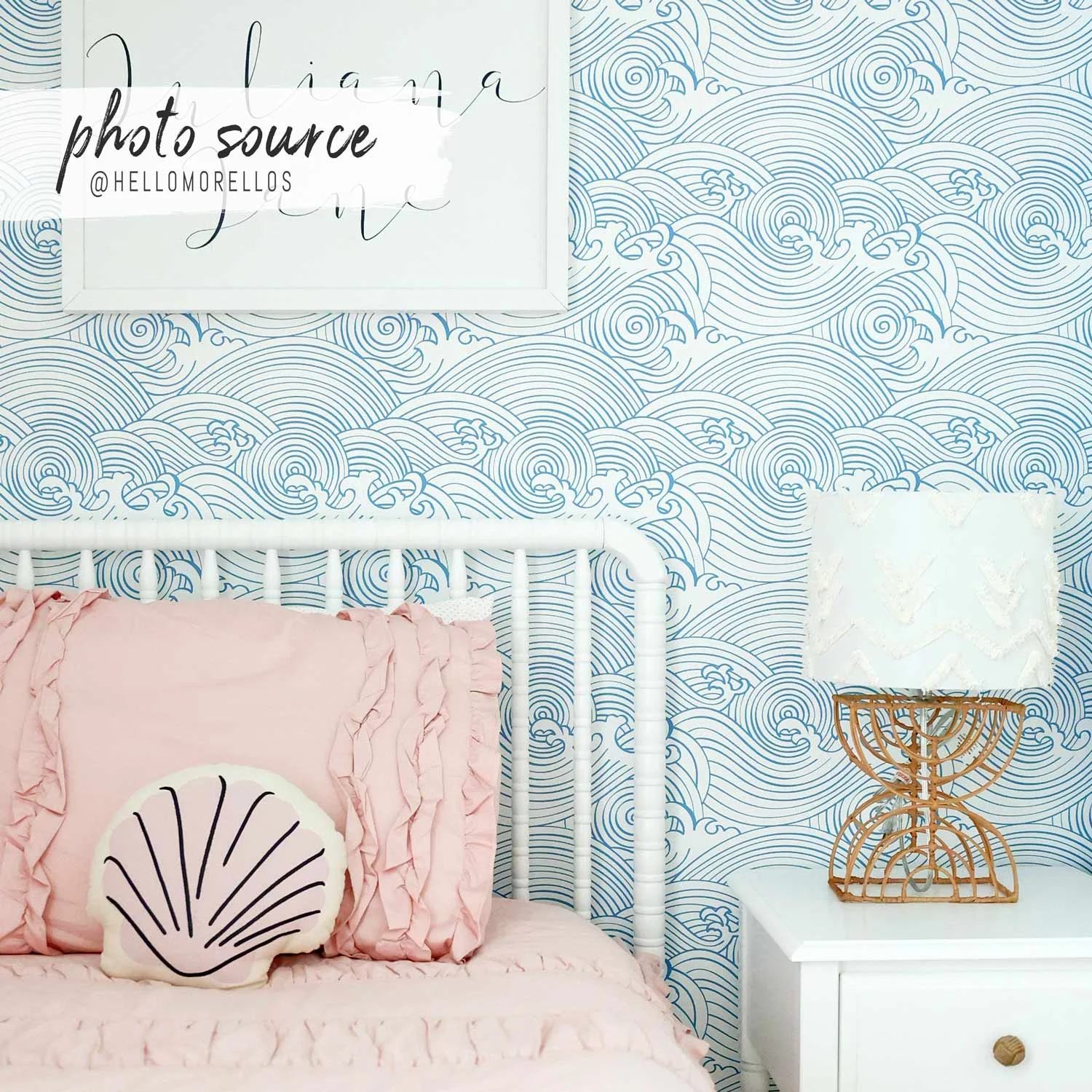 Waves pattern nursery wallpaper