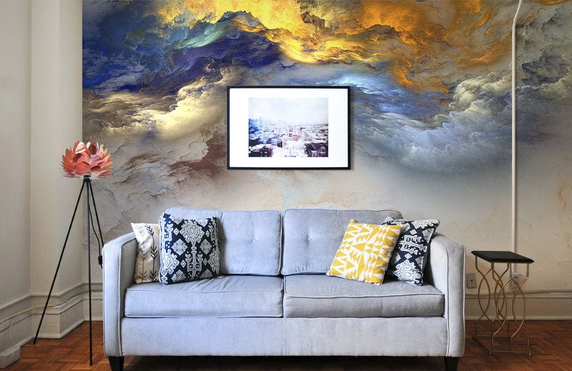 Abstract Cloud Swirls Designer Mural Wallpaper