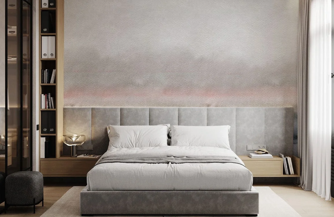 Modern Watercolor Abstract Grey Mural Wallpaper