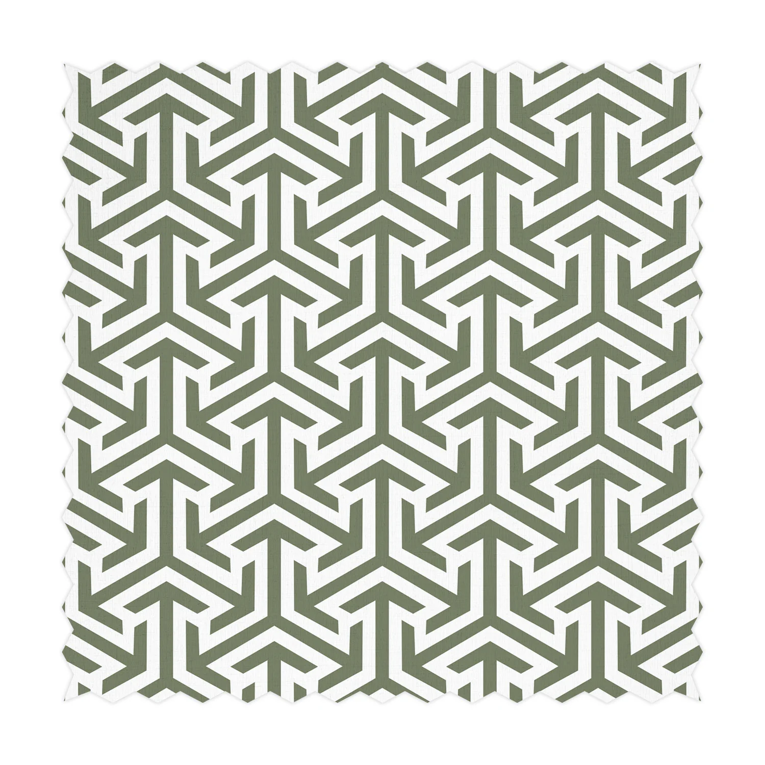 Retro Design Geometric Printed Fabric In Olive Color