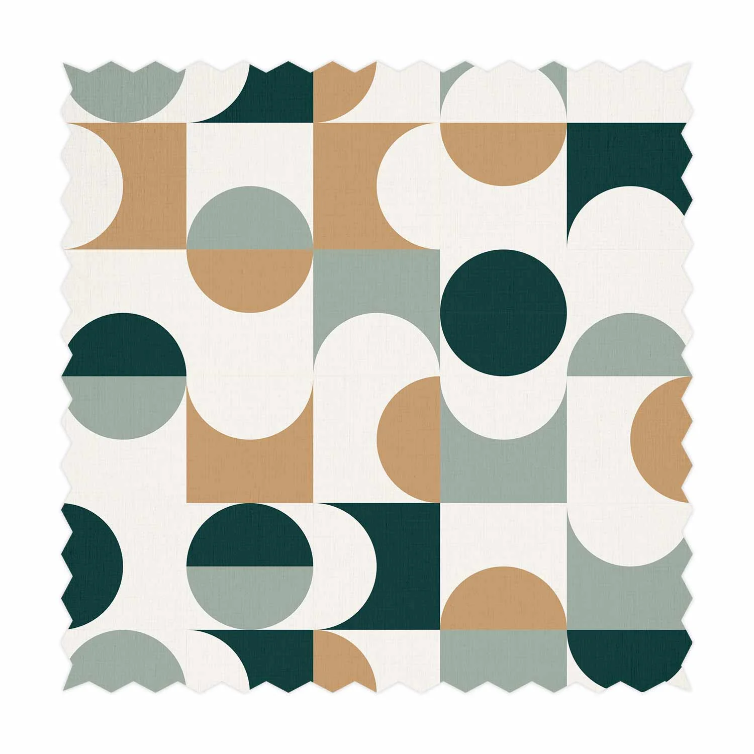 Vintage Retro Geometric Design Printed Fabric
