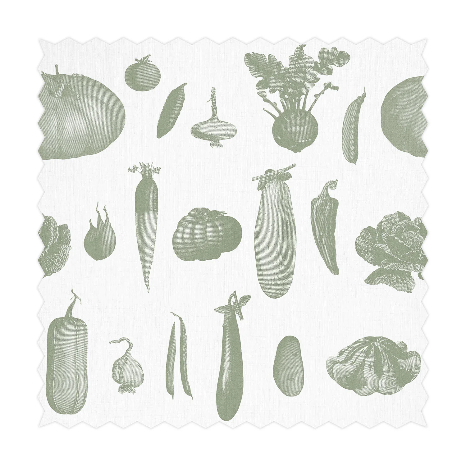 Vintage Farmhouse Vegetables Printed Fabric