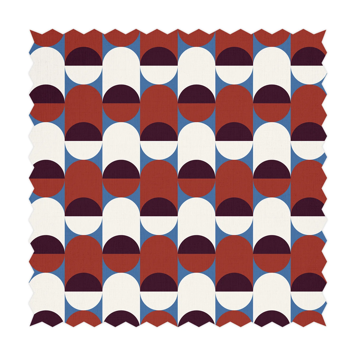 Rust Retro Design Printed Fabric
