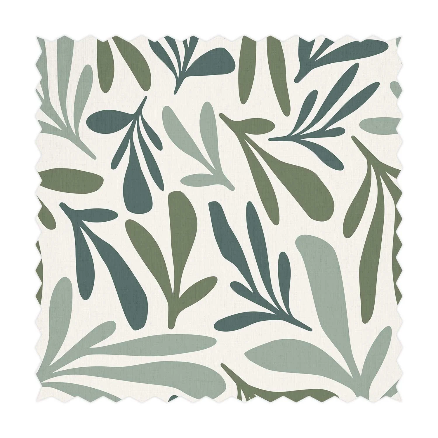 Green Floral Design Printed Fabric