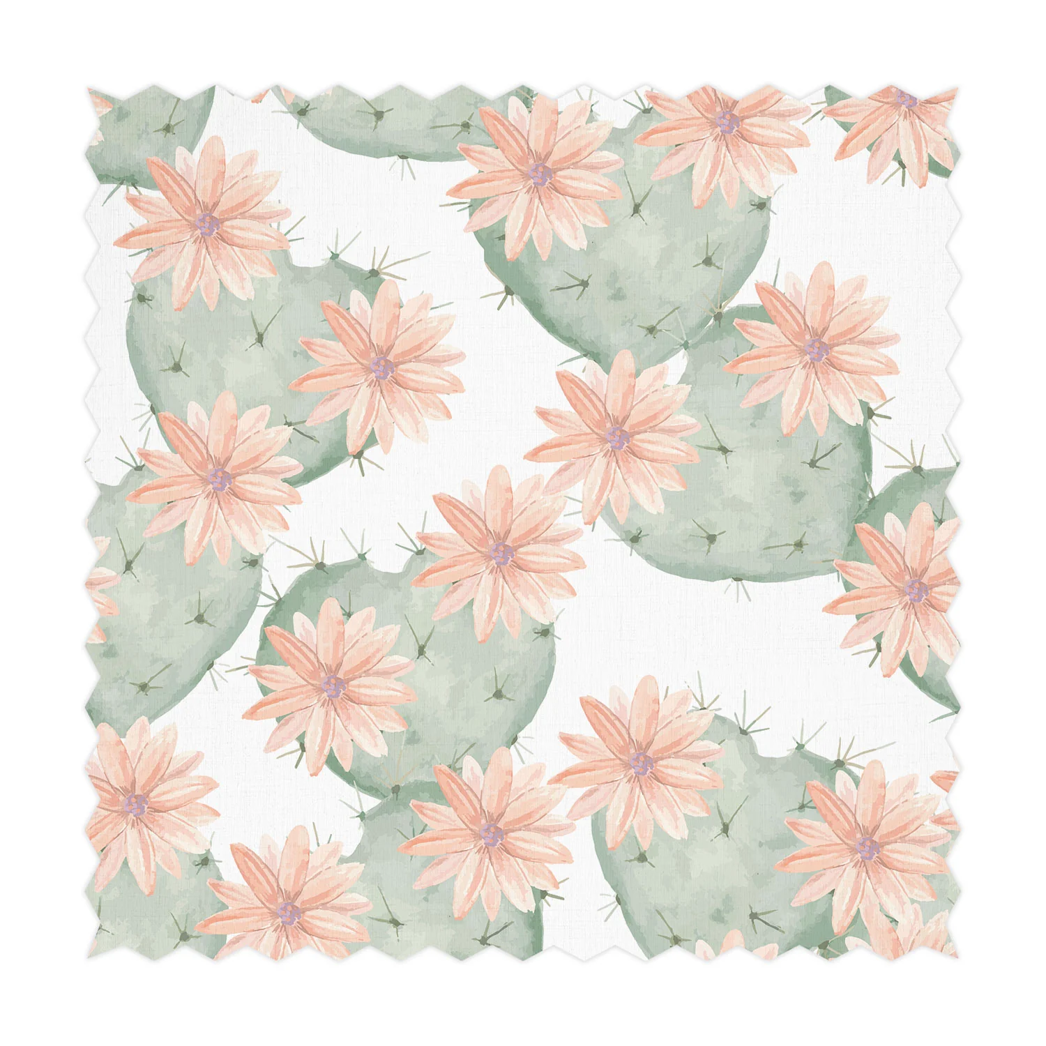 Flower Cactus Design Printed Fabric