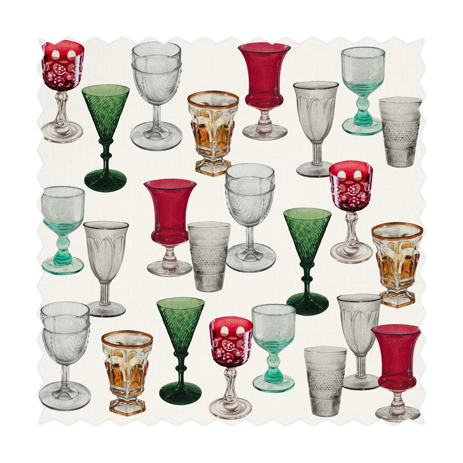 Vintage Cocktail Party Printed Fabric