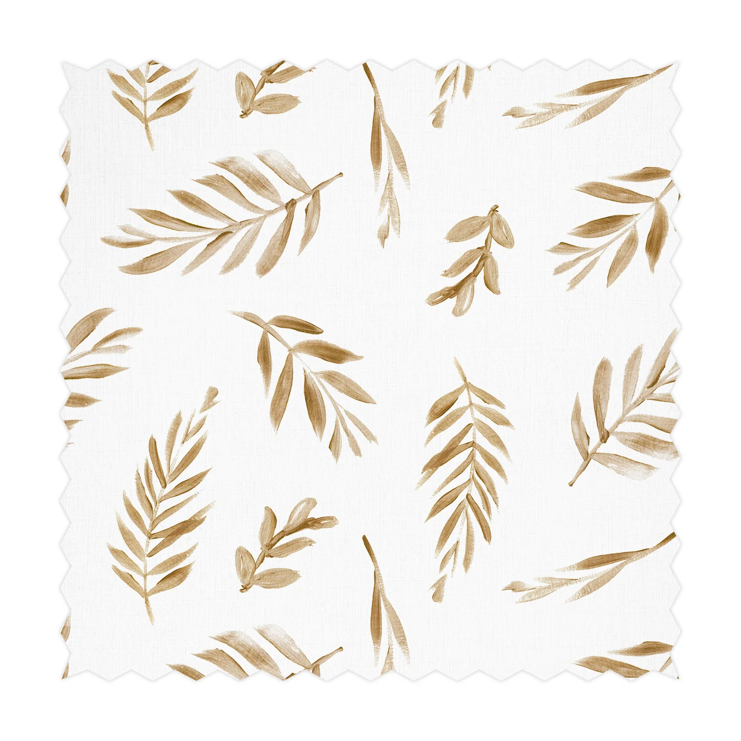 Faux Gold Palm Leaves Design Printed Fabric